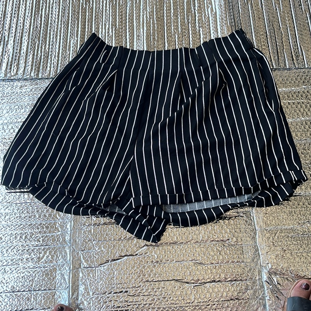 Shein Black and White Striped Women's Shorts